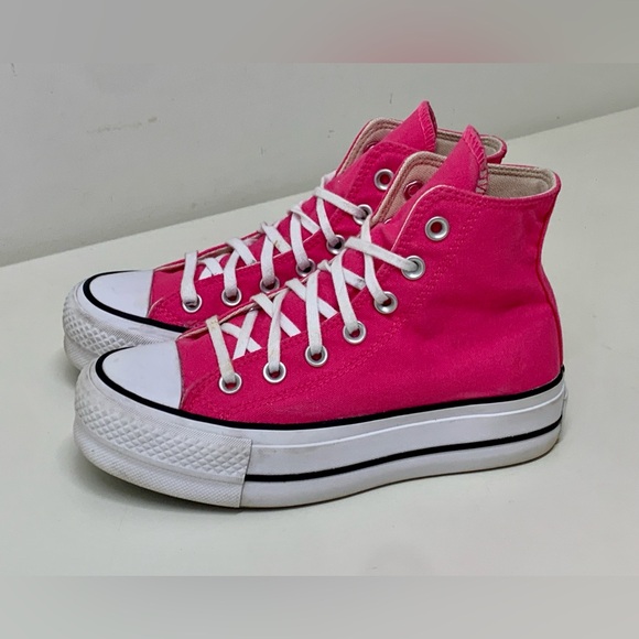 Women’s 5 Converse Chuck Taylor High Top Double Stacked Platform Sneakers Shoes - Picture 6 of 16